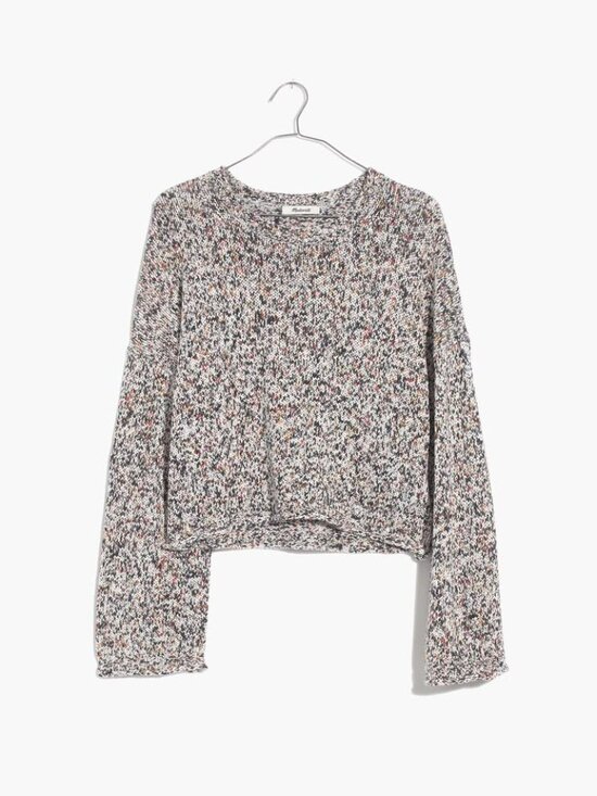 Madewell Sweaters - Madewell Brownstone Flecked Cropped Pullover Sweater in Marled Confetti